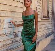 green midi dress