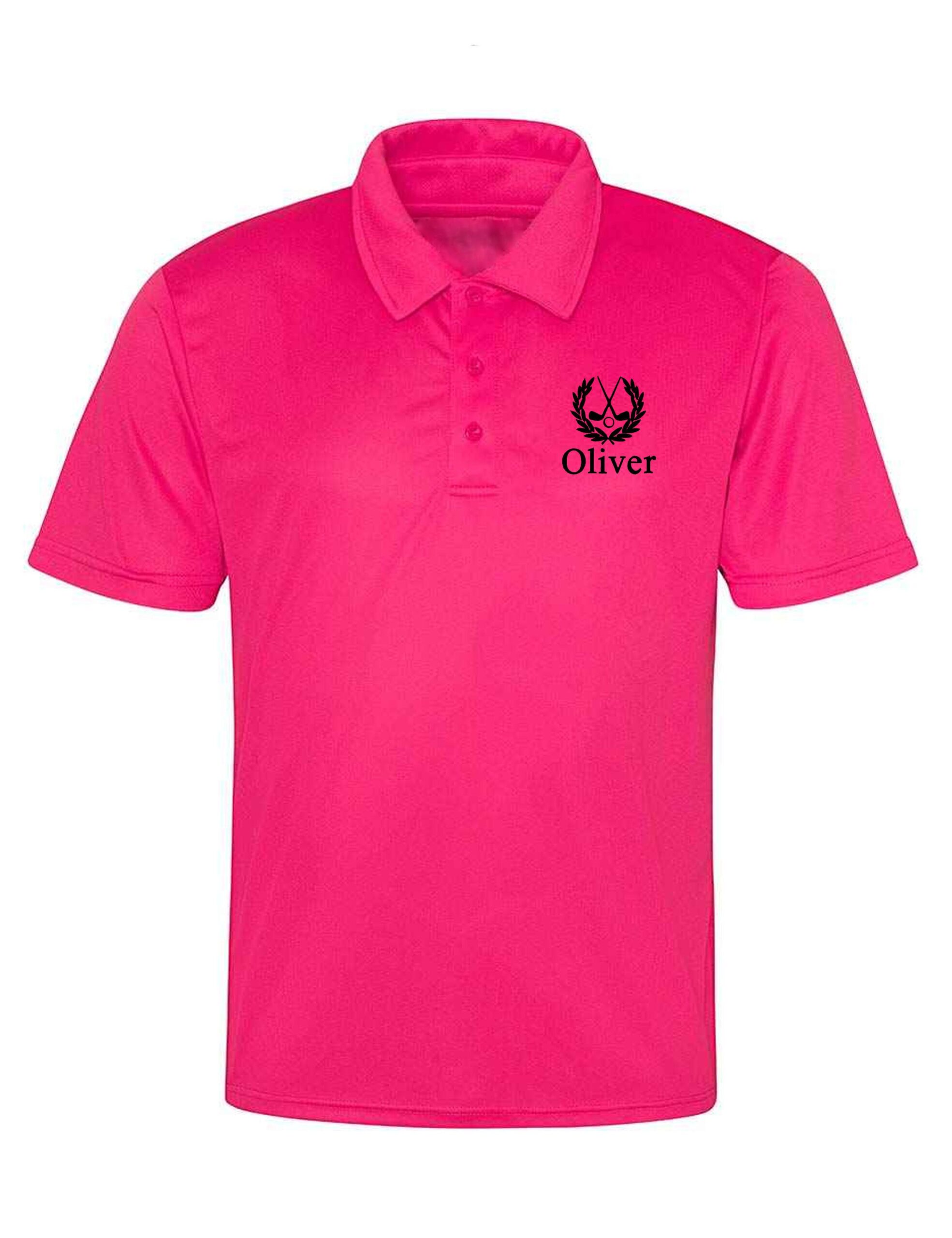 pink polo shirt