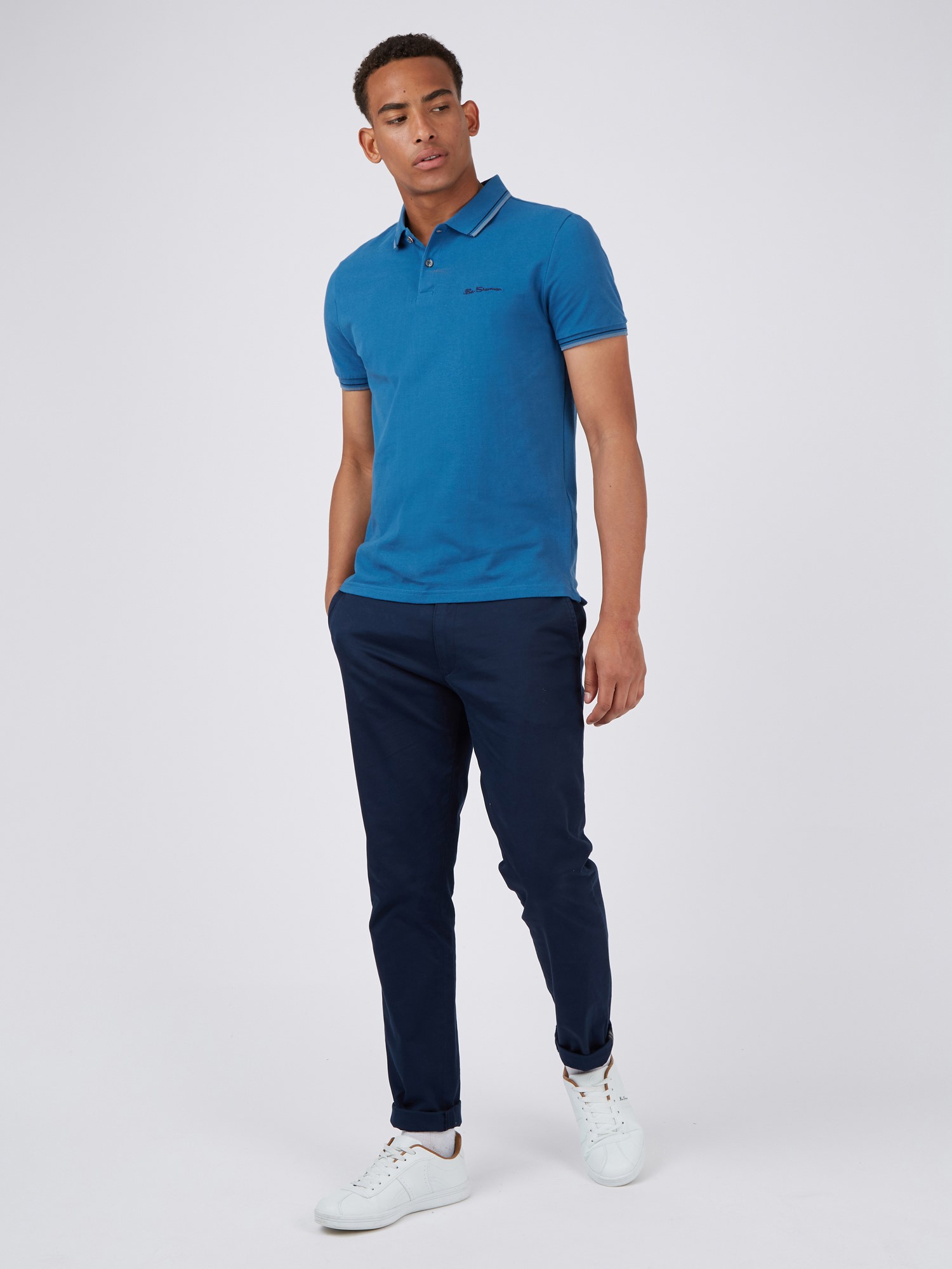 royal blue polo shirt