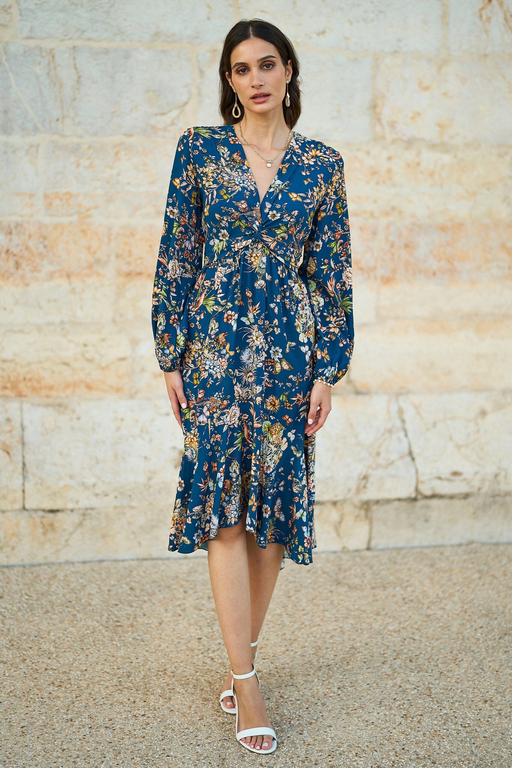 long sleeve floral dress